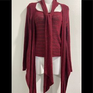 Crimson Red Lightweight Sweater by “She’s Haute” - Size S